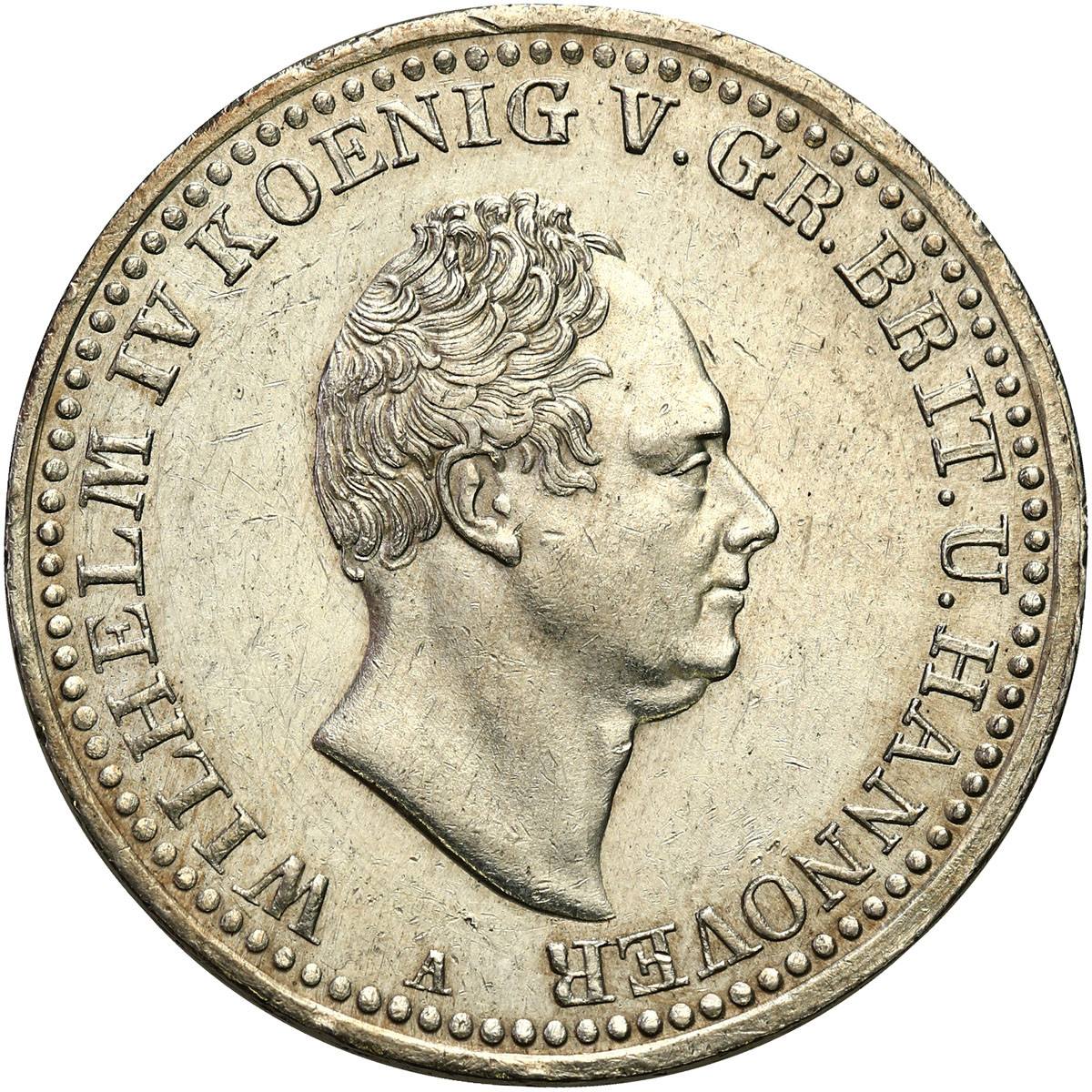 Niemcy. Hanower, Wilhelm IV (1830–1837), Talar 1835 A, mennica Clausthal